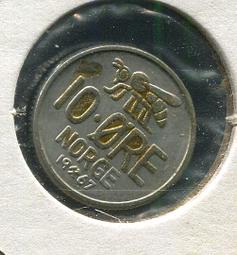 【硬幣】NORWAY (挪威), 10 ORE , K411 , 1960 #203376 品相極美XF 歷史價格詳細信息