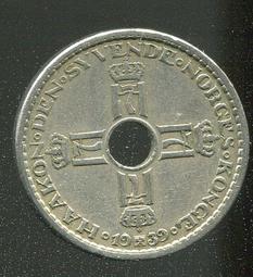 【硬幣】NORWAY(挪威)，1 KRONE，K385，1939 ，品相美上VF+ #191504 歷史價格詳細信息