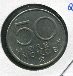 【硬幣】NORWAY (挪威), 50 ORE , K418 , 1990 #203335 品相9新AU 歷史價格詳細信息