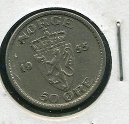 【硬幣】NORWAY (挪威), 50 ORE , K418 , 1990 #203335 品相9新AU 歷史價格詳細信息