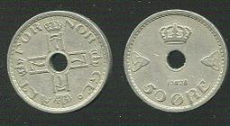 【硬幣】NORWAY (挪威), 50 ORE , K418 , 1990 #203335 品相9新AU 歷史價格詳細信息