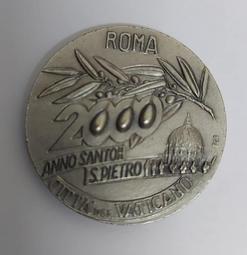 梵蒂岡2000年教皇國約翰保羅二世鍍銀紀念章，品相如圖，拍前30860 歷史價格詳細信息