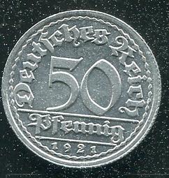 【錢幣】GERMANY德國, 50 Pfennig , K27 , 1922A ,品相全新UNC #201835 歷史價格詳細信息