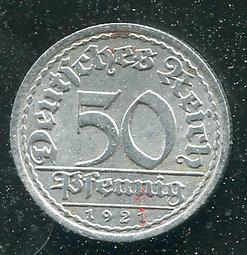 【錢幣】GERMANY德國, 50 Pfennig , K27 , 1922A ,品相全新UNC #201835 歷史價格詳細信息