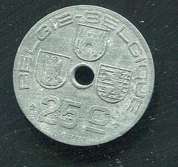 【錢幣】 BELIGIUM 比利時，25 CENTS ， K153.1 ， 1971 ，品相9新AU #202018 歷史價格詳細信息