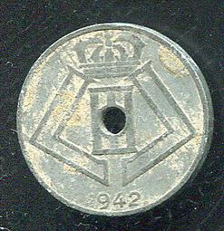 【錢幣】 BELIGIUM 比利時，10 CENTS ， K125 ， 1943 ，品相極美XF #201926 歷史價格詳細信息