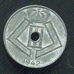 【錢幣】 BELIGIUM 比利時，10 CENTS ， K125 ， 1943 ，品相極美XF #201926 歷史價格詳細信息