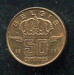 【錢幣】 BELIGIUM 比利時，50 FRANC ， K213.1 ， 2000 ，品相95新AU+ #202067 歷史價格詳細信息