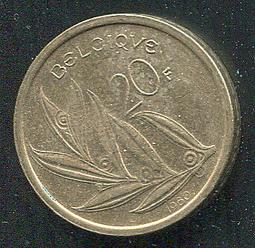 【錢幣】 BELIGIUM 比利時，20 FRANC ， K159 ， 1980 ，品相全新UNC #202030 歷史價格詳細信息