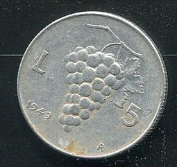 【錢幣】ITALY (義大利),   , 5 LIRE  , K92  , 1969 ,品相全新UNC #202832 歷史價格詳細信息
