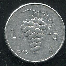 【錢幣】ITALY (義大利),   , 5 LIRE  , K92  , 1969 ,品相全新UNC #202832 歷史價格詳細信息