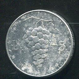 【錢幣】ITALY (義大利),   , 5 LIRE  , K92  , 1969 ,品相全新UNC #202832 歷史價格詳細信息