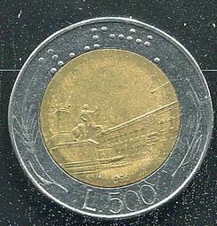 【雙色幣】ITALY (義大利),   , 500 LIRE  , K111  , 1990 ,品相極美XF #202954 歷史價格詳細信息