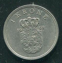 【錢幣】DENMARK(丹麥)， 1 KRONE , K862.3 , 1983 ,品相極美XF #205064 歷史價格詳細信息