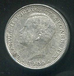 【銀幣】PORTUGAL (葡萄牙), ,100 Esc.,K549,1909 #205264,極美上XF+ 歷史價格詳細信息