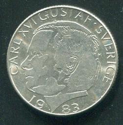 【錢幣】SWEDEN(瑞典),1-Kronor,K852a,1991 #206743 ,品相極美XF 歷史價格詳細信息