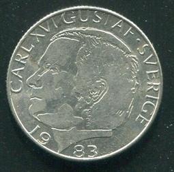 【錢幣】SWEDEN(瑞典),1-Kronor,K852a,1982 #206726 ,品相極美XF 歷史價格詳細信息