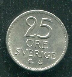 【錢幣】SWEDEN(瑞典),25 ORE,K836,1962 #206879 ,品相95新AU+ 歷史價格詳細信息