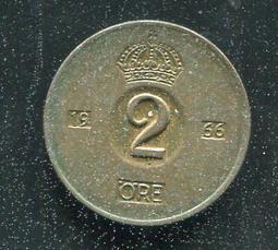 【錢幣】SWEDEN(瑞典),2 ORE,K778,1939 #206845 ,品相美VF 歷史價格詳細信息