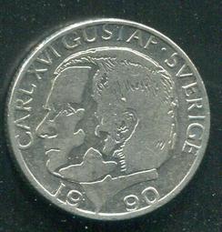 【錢幣】SWEDEN(瑞典),1-Kronor,K852a,1989 #206737 ,品相全新UNC 歷史價格詳細信息