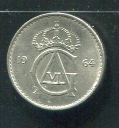 【錢幣】SWEDEN(瑞典),25 ORE,K836,1963 #206880 ,品相95新AU+ 歷史價格詳細信息