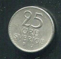 【錢幣】SWEDEN(瑞典),25 ORE,K836,1973 #206887 ,品相9新AU 歷史價格詳細信息