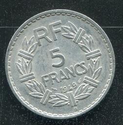 France 5 Fr. 早期版，一張的價197 歷史價格詳細信息