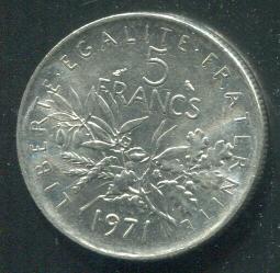 France 5 Fr. 早期版，一張的價197 歷史價格詳細信息