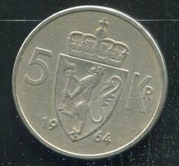 【硬幣】NORWAY (挪威), 5 ORE , K405 , 1961 #203308 品相美上VF+ 歷史價格詳細信息