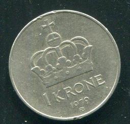【硬幣】NORWAY(挪威)，1 KRONE，K385，1939 ，品相美上VF+ #191504 歷史價格詳細信息