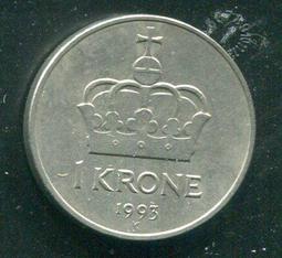 【硬幣】NORWAY(挪威)，1 KRONE，K385，1939 ，品相美上VF+ #191504 歷史價格詳細信息