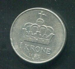 【硬幣】NORWAY(挪威)，1 KRONE，K385，1939 ，品相美上VF+ #191504 歷史價格詳細信息