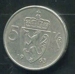 【硬幣】NORWAY (挪威), 5 ORE , K405 , 1961 #203308 品相美上VF+ 歷史價格詳細信息