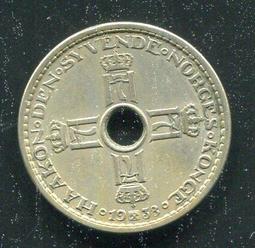 【硬幣】NORWAY(挪威)，1 KRONE，K385，1939 ，品相美上VF+ #191504 歷史價格詳細信息