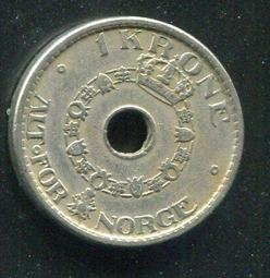 【硬幣】NORWAY(挪威)，1 KRONE，K385，1939 ，品相美上VF+ #191504 歷史價格詳細信息