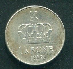 【硬幣】NORWAY(挪威)，1 KRONE，K385，1939 ，品相美上VF+ #191504 歷史價格詳細信息