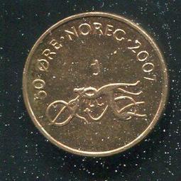 【硬幣】NORWAY (挪威), 50 ORE , K418 , 1990 #203335 品相9新AU 歷史價格詳細信息