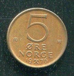 【硬幣】NORWAY (挪威), 5 ORE , K405 , 1961 #203308 品相美上VF+ 歷史價格詳細信息