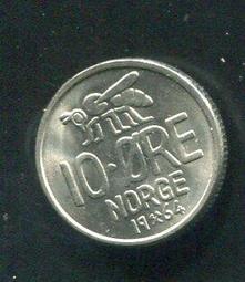 【硬幣】NORWAY (挪威), 10 ORE , K411 , 1960 #203376 品相極美XF 歷史價格詳細信息