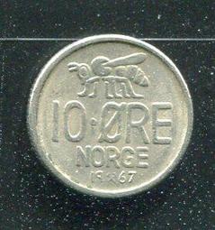【硬幣】NORWAY (挪威), 10 ORE , K411 , 1960 #203376 品相極美XF 歷史價格詳細信息