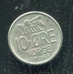 【硬幣】NORWAY (挪威), 10 ORE , K411 , 1960 #203376 品相極美XF 歷史價格詳細信息