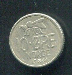 【硬幣】NORWAY (挪威), 10 ORE , K411 , 1960 #203376 品相極美XF 歷史價格詳細信息