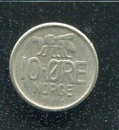 【硬幣】NORWAY (挪威), 10 ORE , K411 , 1960 #203376 品相極美XF 歷史價格詳細信息