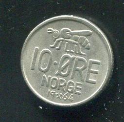 【硬幣】NORWAY (挪威), 10 ORE , K411 , 1960 #203376 品相極美XF 歷史價格詳細信息