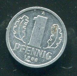 【硬幣】Germany D.R. (東德), 1 Pf. , K8.1 , 1961A #208293 , 極美上XF+ 歷史價格詳細信息