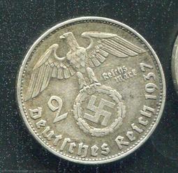 【銀幣】Germany(納粹德國) ,5 Mark,K112.1,1974G#208775 品相95新AU+, 29mm 歷史價格詳細信息