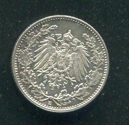 【銀幣】Germany(德國 帝國時期) ,1 Mark,K14,1910E#208783 品相9新AU, 24mm 歷史價格詳細信息