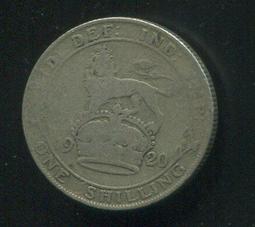 【銀幣】Breat Britain(英國), 1 Shilling,K816a,1922#208817,23.5mm品相 歷史價格詳細信息