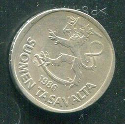 【硬幣】Finland(芬蘭) 1 Markka#209315 , K76 , 1997 品相9新AU 歷史價格詳細信息