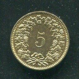 【硬幣】Switzerland (瑞士),5 Rappen,K26,1967 #209366 品相9新AU 歷史價格詳細信息